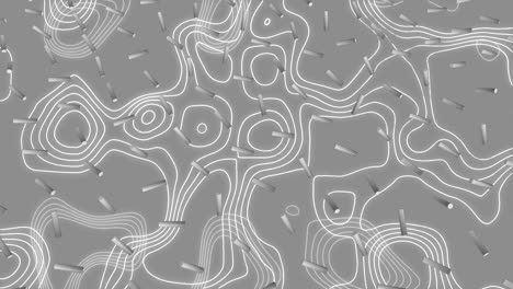 senderos blancos en un fondo gris con un camión azul 3d