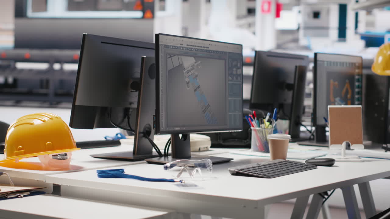 Vertical Video Computer software in photovoltaics factory used for optimizing production