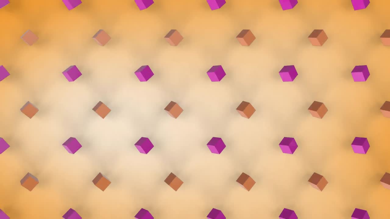 3d 분홍색과 오렌지색 큐브를 움직입니다.