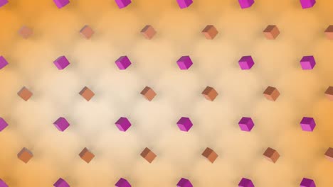 3d cubos rosados y naranjas en movimiento