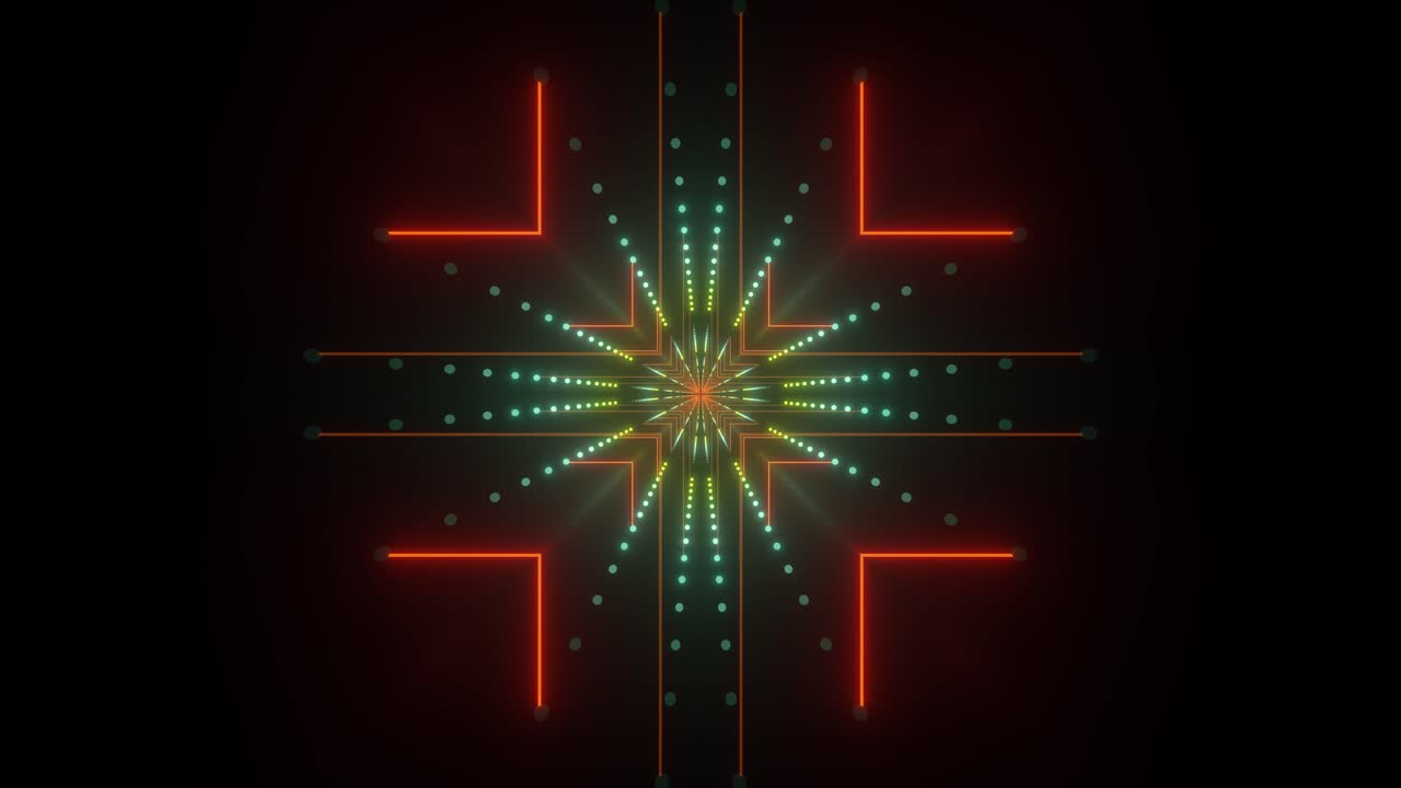 Abstract Glowing Tunnel with Geometric Patterns