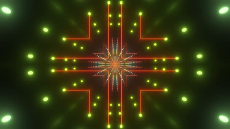 abstract glowing tunnel with geometric patterns