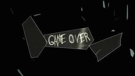 Text:-Game-Over-–-Glasscherben-Fliegen-Nach-Einer-Explosion-Auf-Uns-Zu-–-Motion-Design-–-Inklusive:-Textless-Version-Und-Tracking-Matte-–-4k