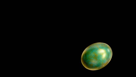 easter egg spinning on an isolated black background.