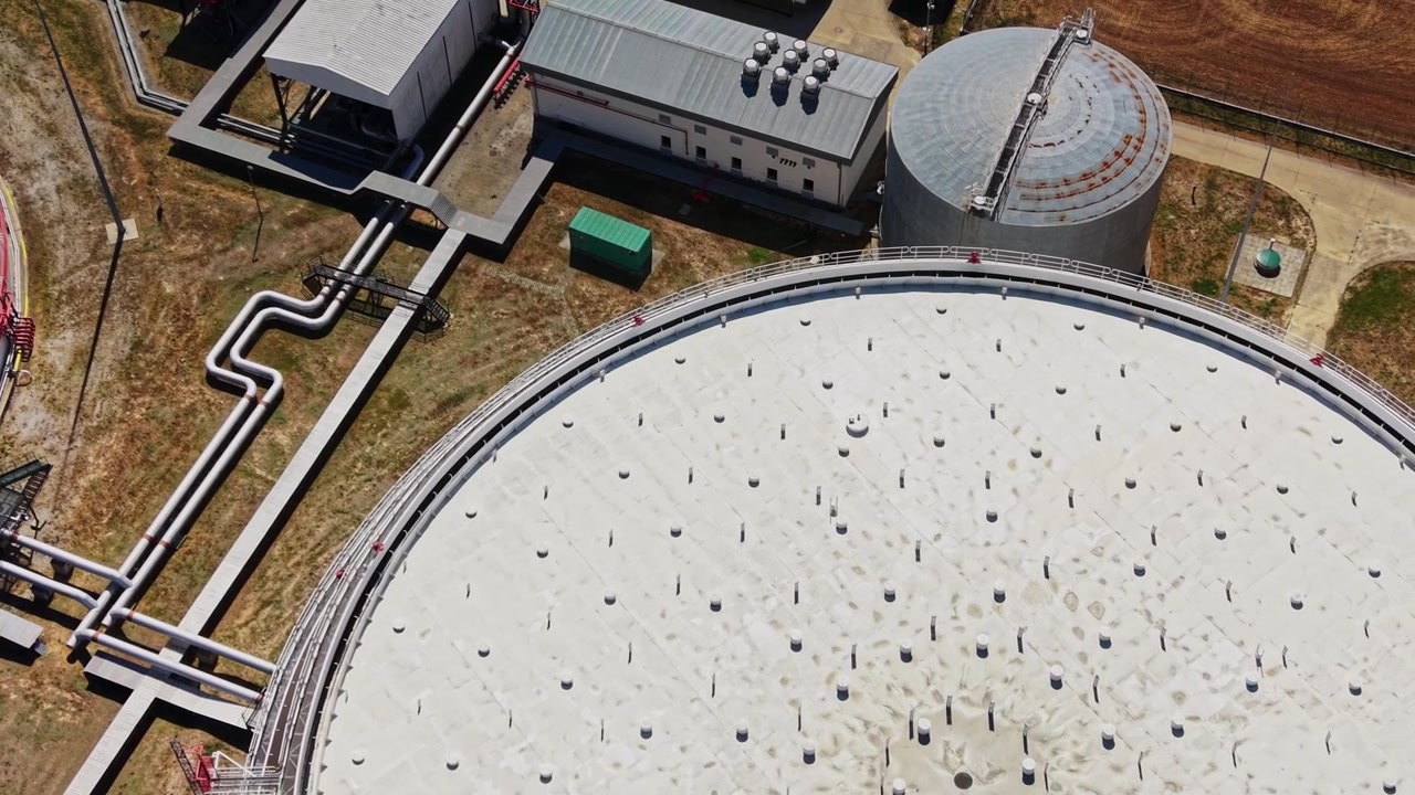 Biogas plant showing energy generation and biofuel production area