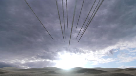 missiles in the desert sky