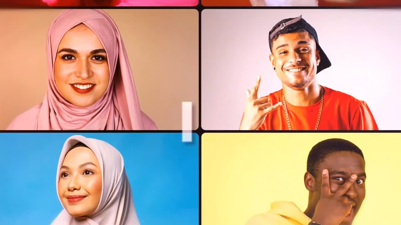 Intro Mozaik Multi-Foto dengan Gerakan Dinamis, Mudah Dikustomisasi Dengan Kontrol Warna. Tidak memerlukan plugin.