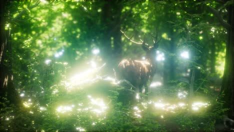 Great-Red-Deer-in-a-Green-Forest