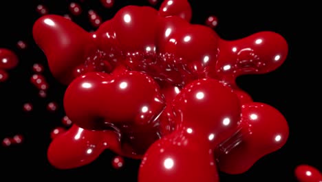 Blob-Schwebende-Abstrakte-Tech-Bioflüssigkeit,-Blut,-Chemische-Farbe,-Hintergrundschleife-4k