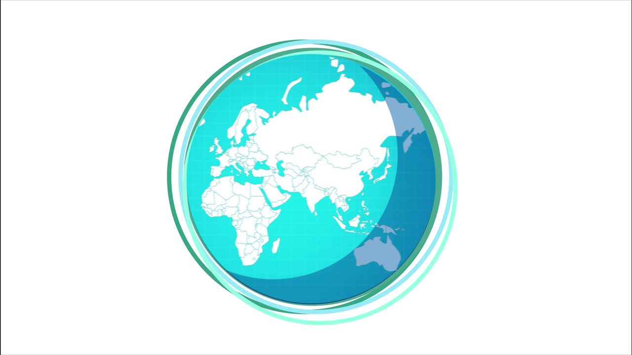 추상적인 행성 지구 아이콘 회전