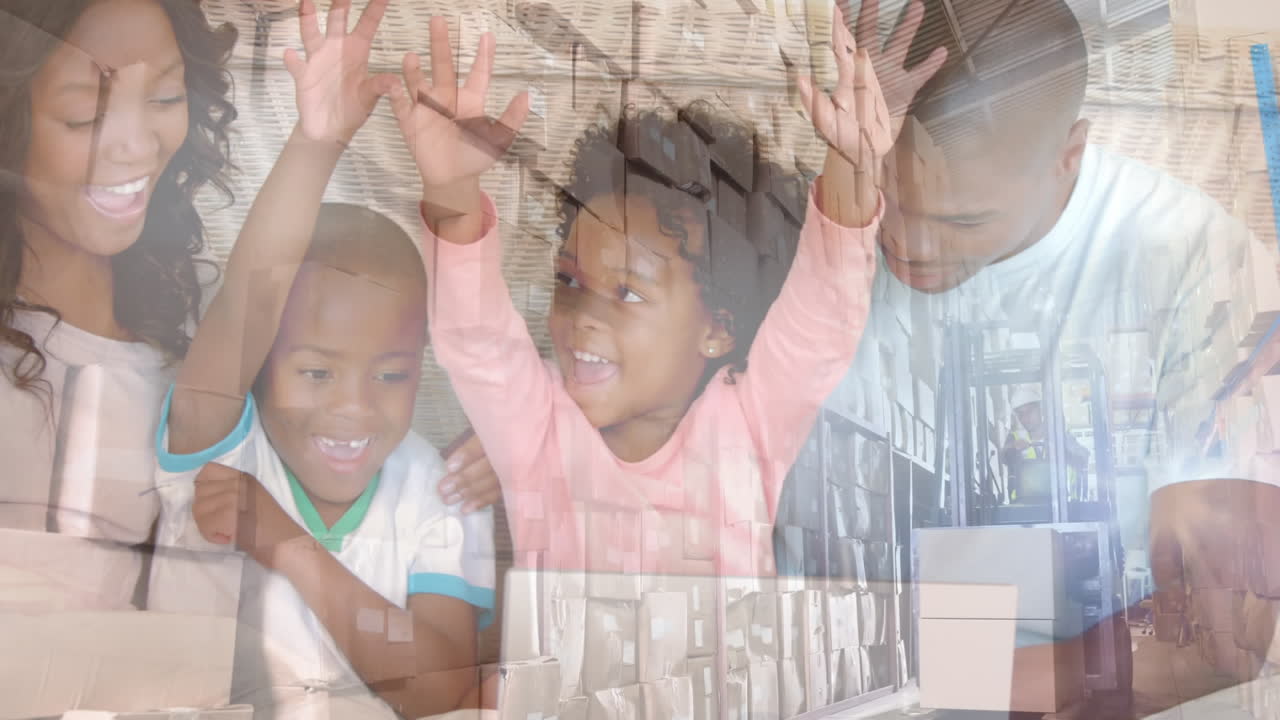 가족은 신용 카드를 사용하여  ⁇ 탑을 창고에 대항합니다.