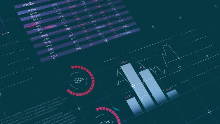 Animation of statistics and financial data processing