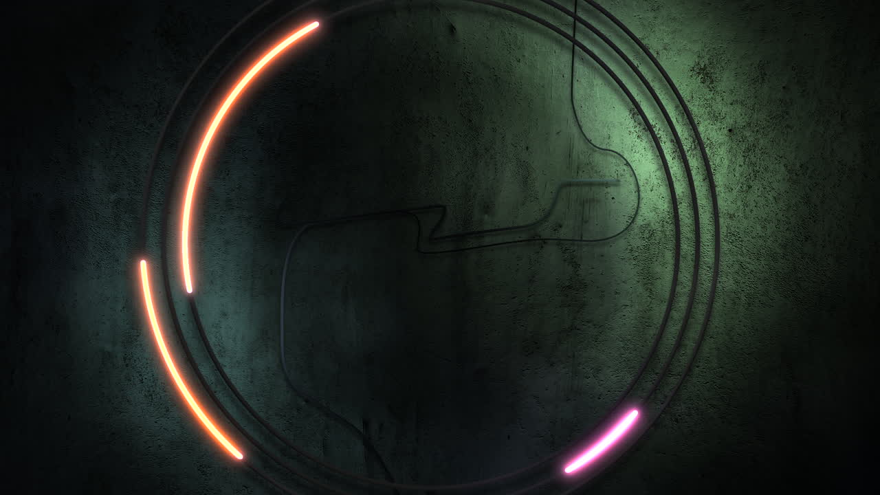 luces de neón de colores en movimiento en la pared con fondo abstracto 5