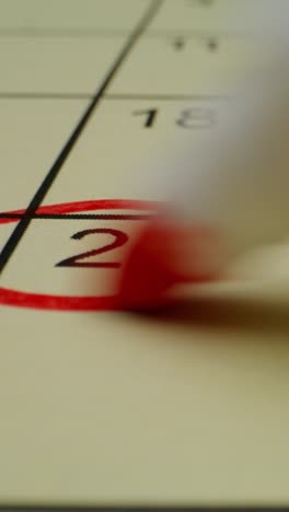 fecha de marcación 25 en el calendario
