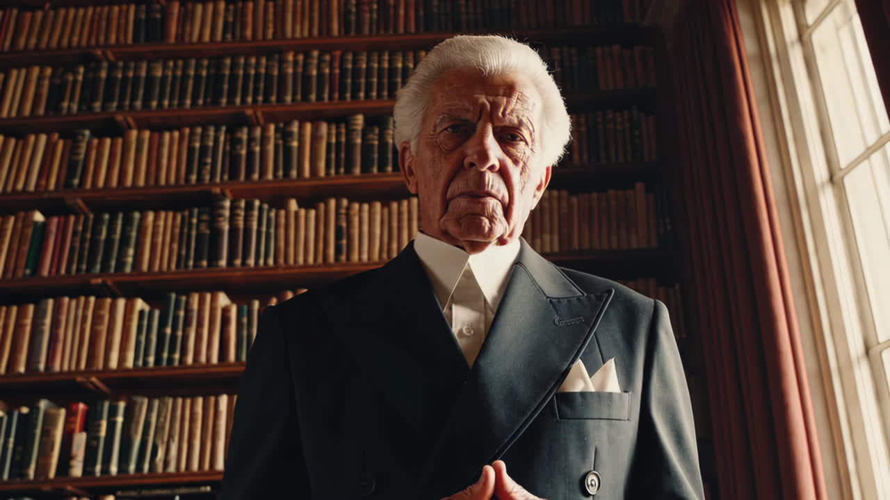 Distinguished Senior in a Library Setting