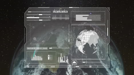 animación del procesamiento de datos en pantalla en todo el mundo
