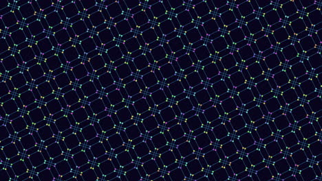 zigzagging pattern of colorful lines on a black background