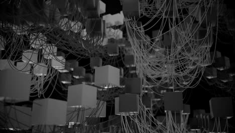 4k abstract cubic network nodes and wires.