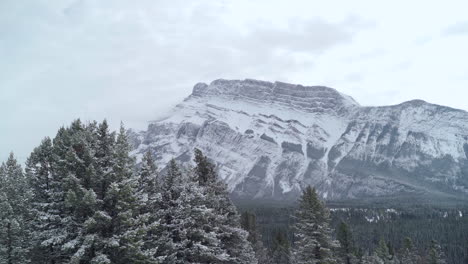 beautiful mountain in snowy banff national park, alberta, canada