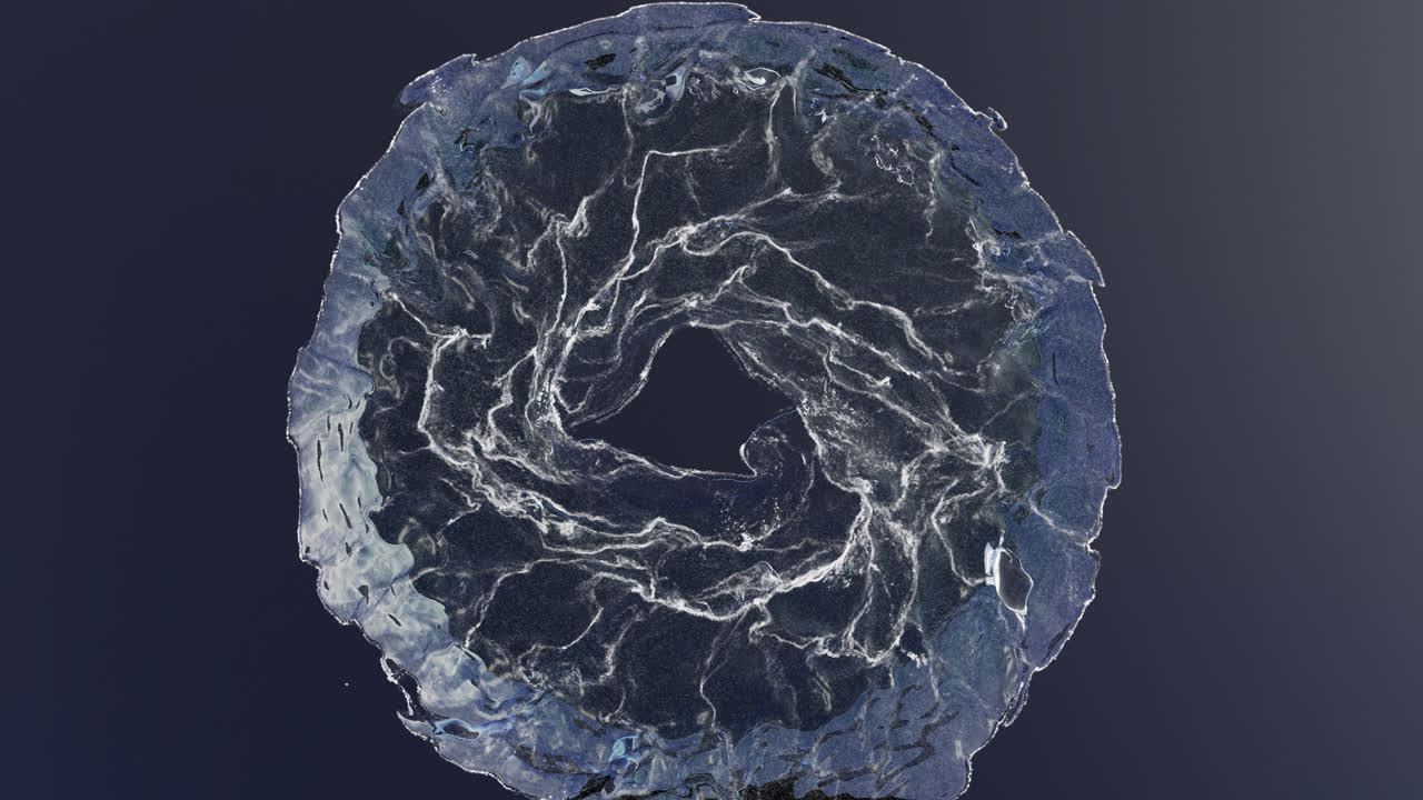 Water vortex ring on transparent background