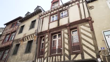 charming half-timbered houses in a european town