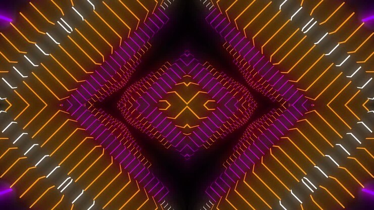 túnel geométrico de neón