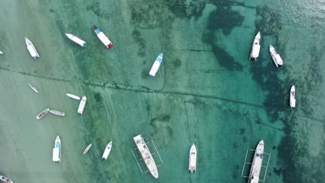 aerial 4k drone footage: tranquil mushroom bay beach, nusa lembongan, bali