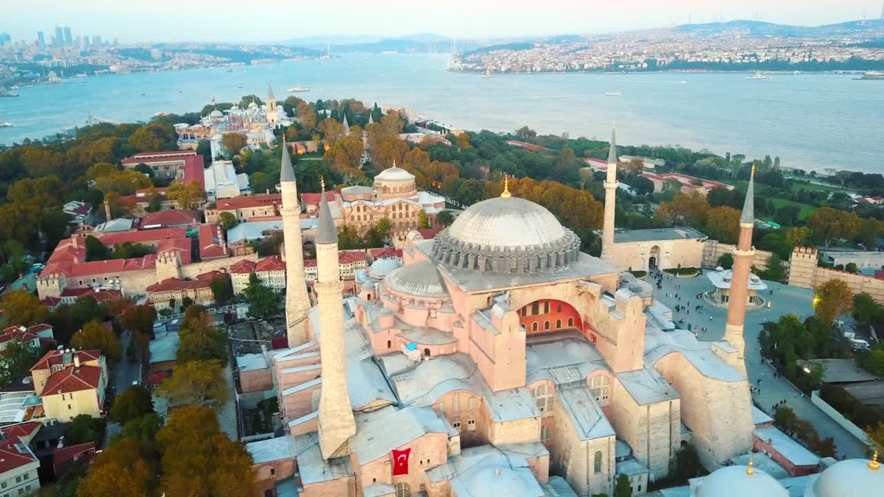 Sehzade-moskeen fra himlen over Det Gyldne Horn, Istanbul