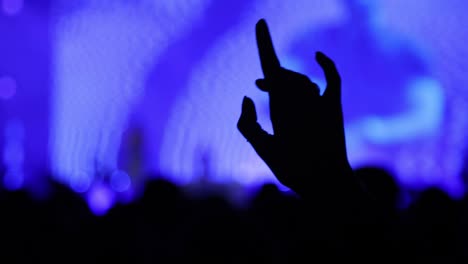 Crowds-Cheer-and-Raise-their-Hands-in-Silhouette-at-Unforgettable-Night-Concert-Experience