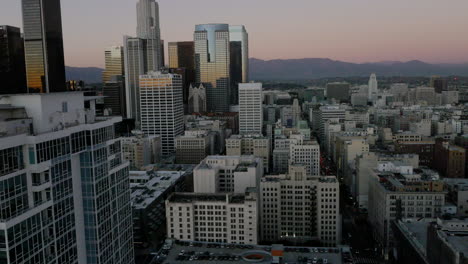downtown los angeles cityscape at dusk