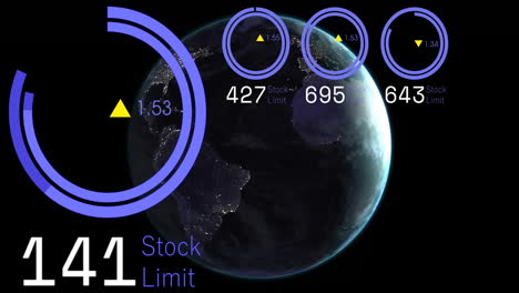 animación de las estadísticas y el procesamiento de datos en todo el mundo