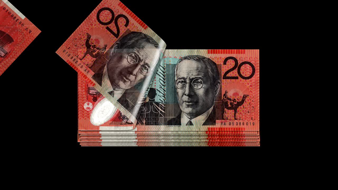 Australian Dollar, currency, money, banknote, alpha, loop