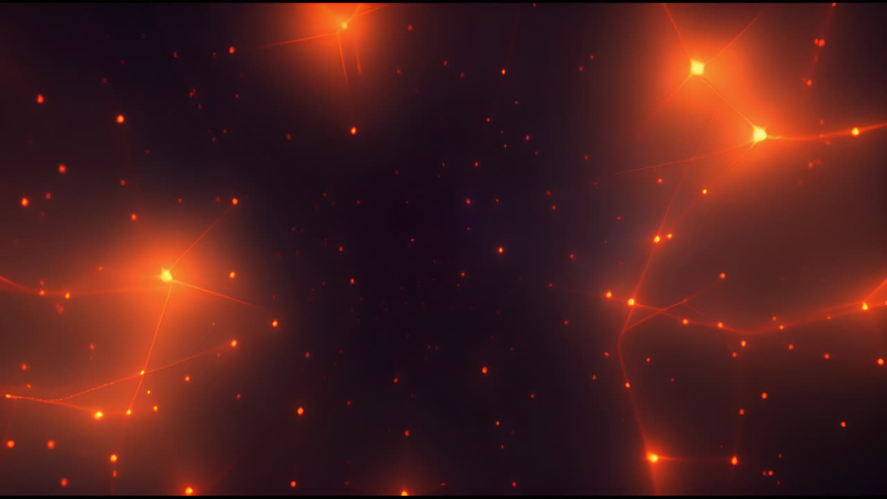 Animation of red network of connections on black background