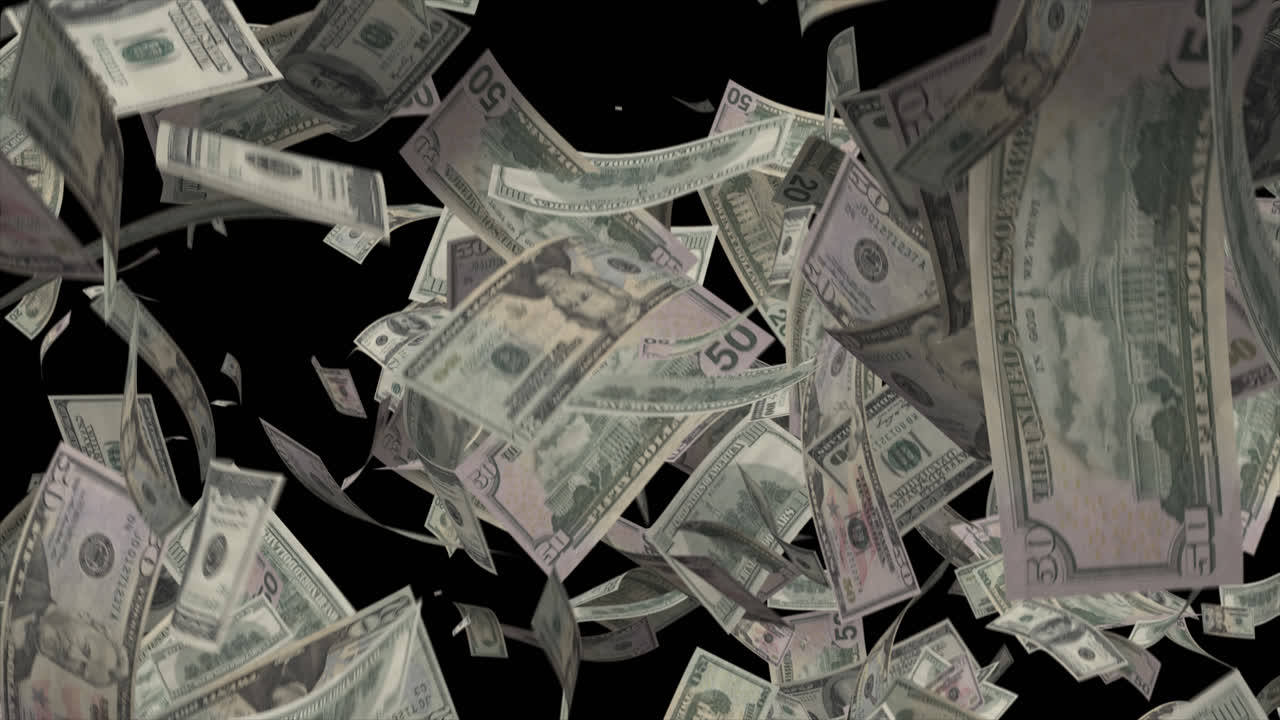Falling US Dollars | Premium Stock Video Footage