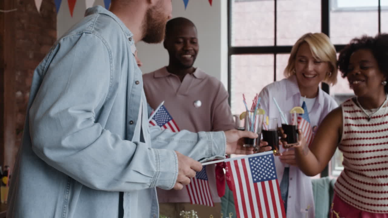 Friends Celebrating a Patriotic Holiday