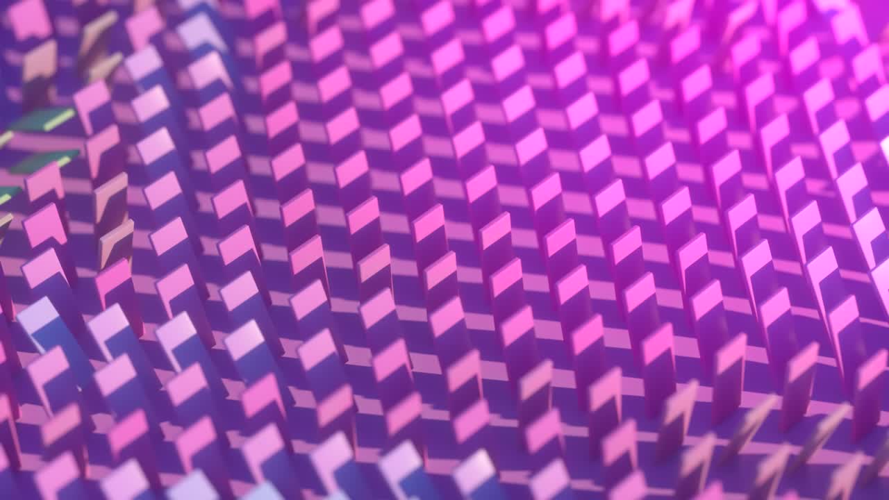 fondo abstracto de coloridos rectángulos giratorios. el color cambia dependiendo del ángulo de rotación. superficie de rectángulos. animación 3d de bucle sin costuras