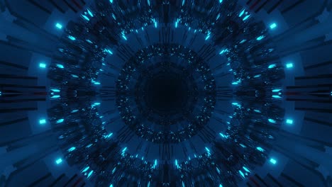 psychedelic immersive, fast revolving cyan blue shapes and patterns with hollow center