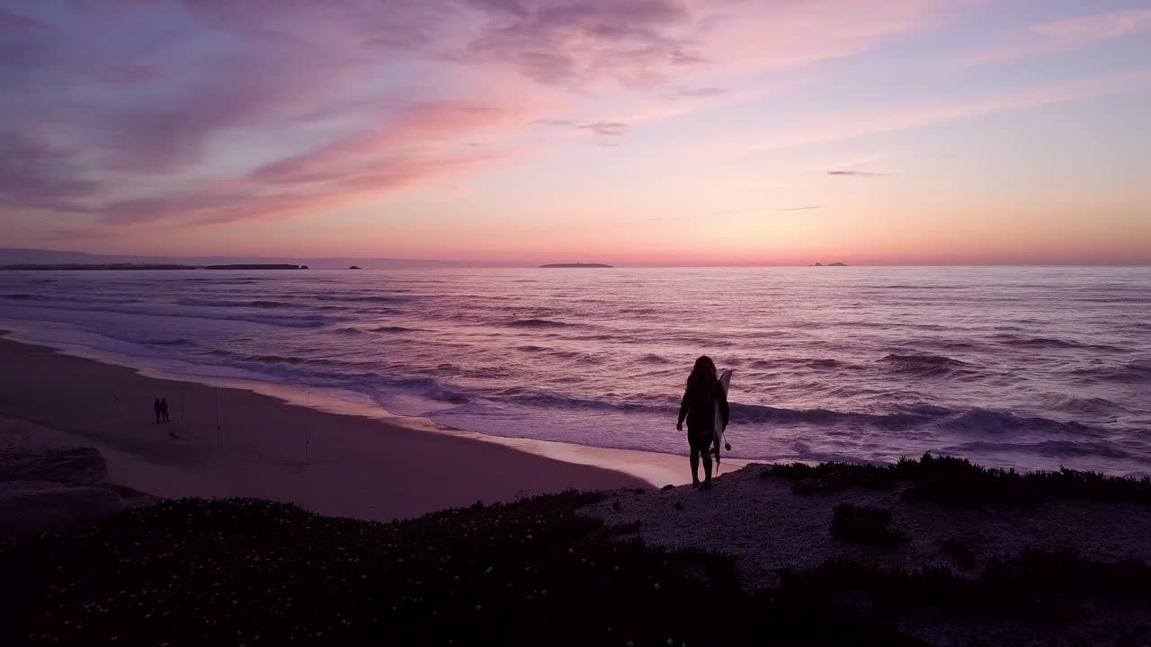Sunset Surfer on the Beach