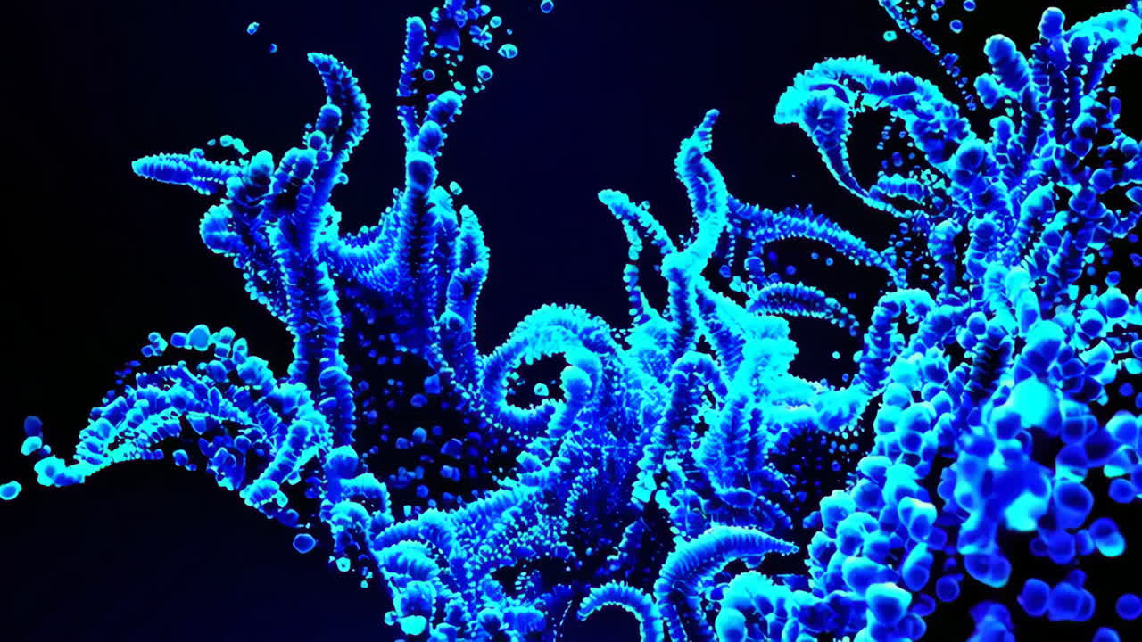 추상적인 파란색 입자 흐름