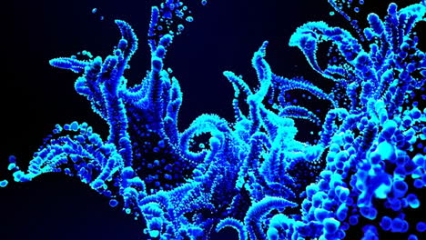 flujo de partículas azules abstractas