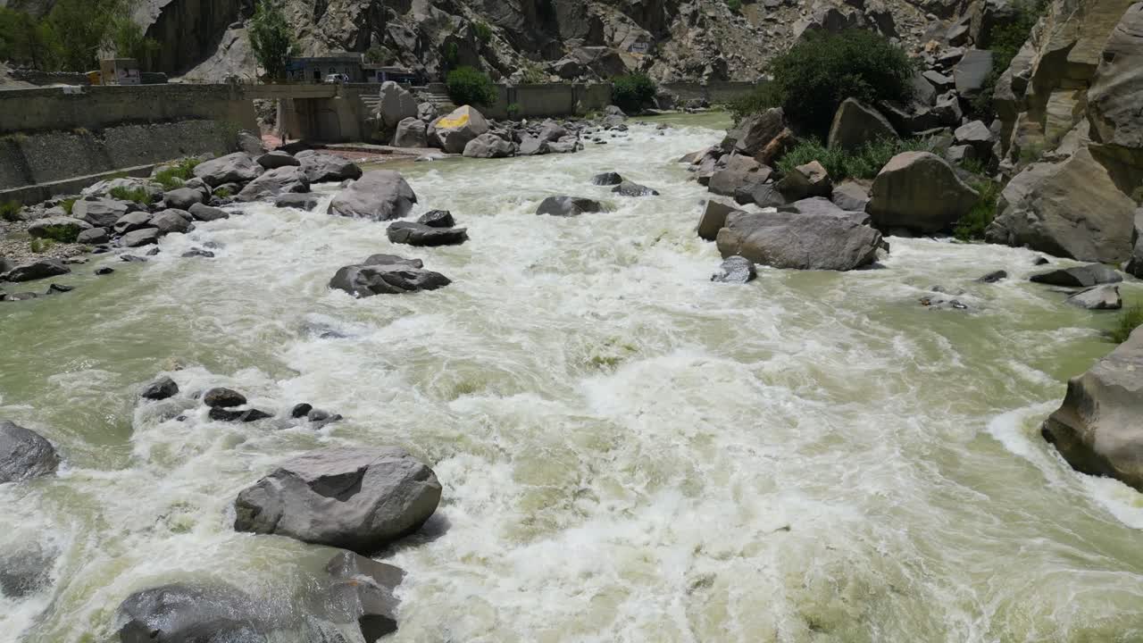 Wild rapid river in Hindu Kush mountains, Afghanistan