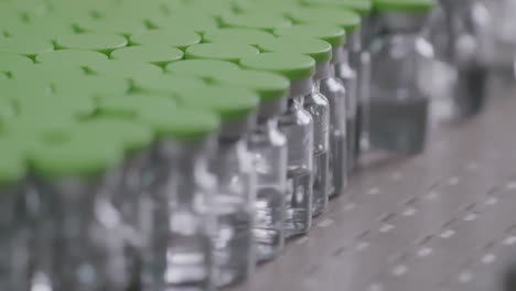 pharmaceutical medicine bottles on a production line in a clean laboratory environment, ensuring safety and quality control in a modern factory