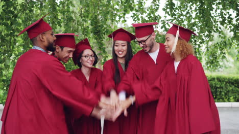 graduation celebration of diverse students