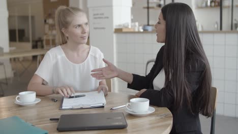 young female client meeting with insurance agent