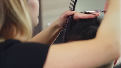 hair cutting at a barber shop