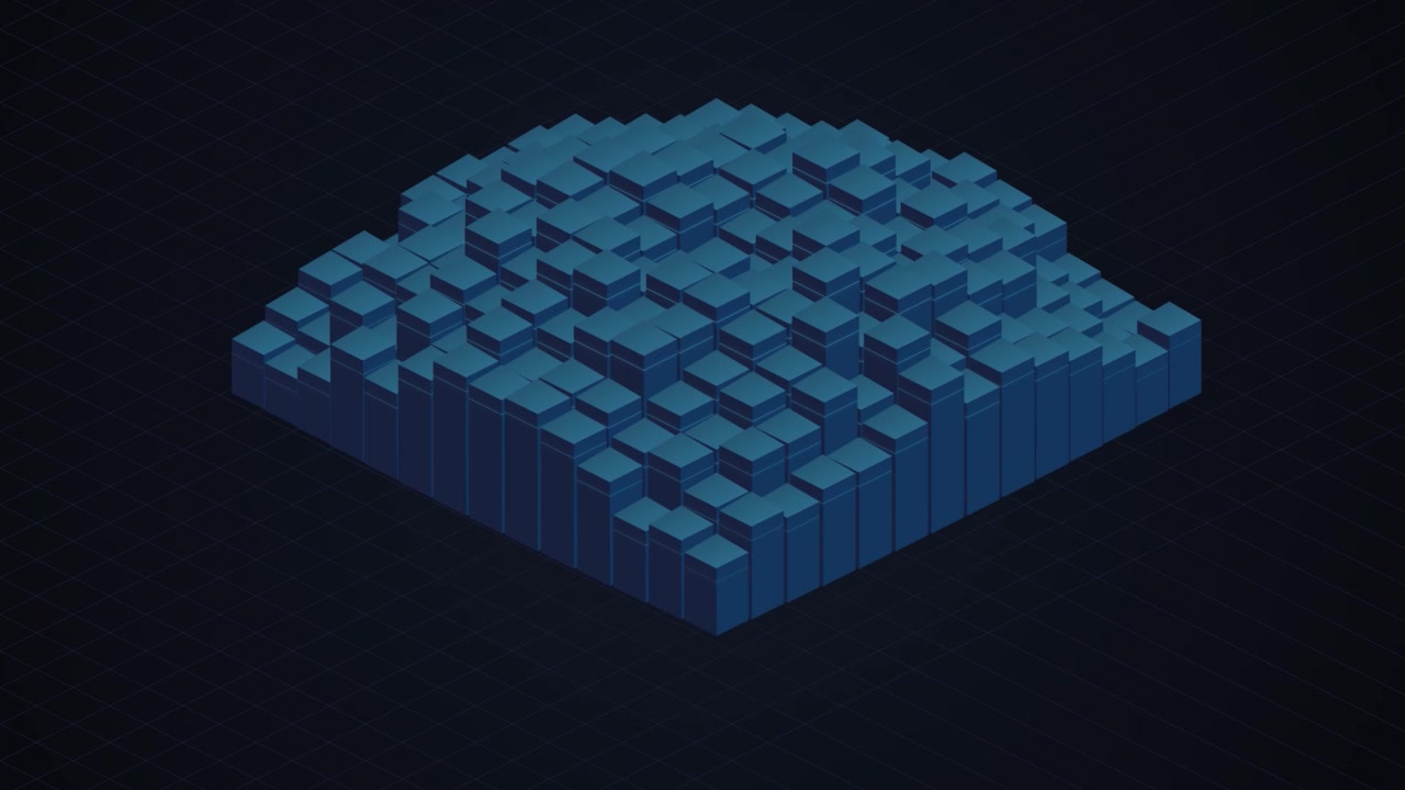 Abstract Isometric Blue Data Visualization Grid
