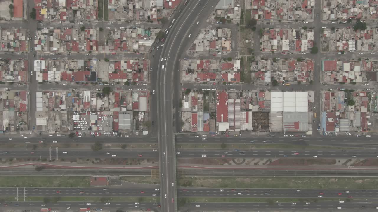 vista aérea drone 4, avenida central ecatepec ciudad de méxico