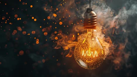 glowing vintage light bulb