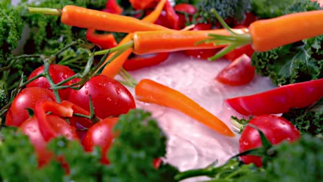 few carrot falling into water