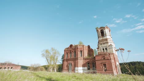 ruined church in a rural landscape